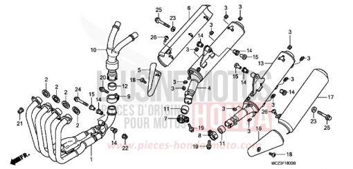 EXHAUST MUFFLER CB900F2 de 2002